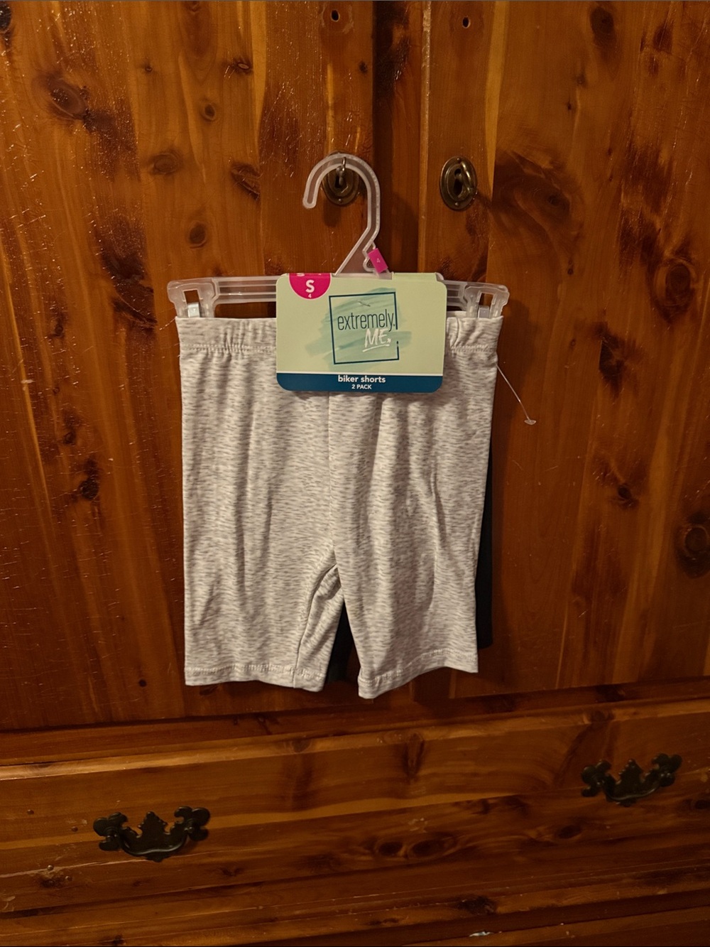 extremely me  2 pack  Size 4 Biker Shorts - Light Heather Gray